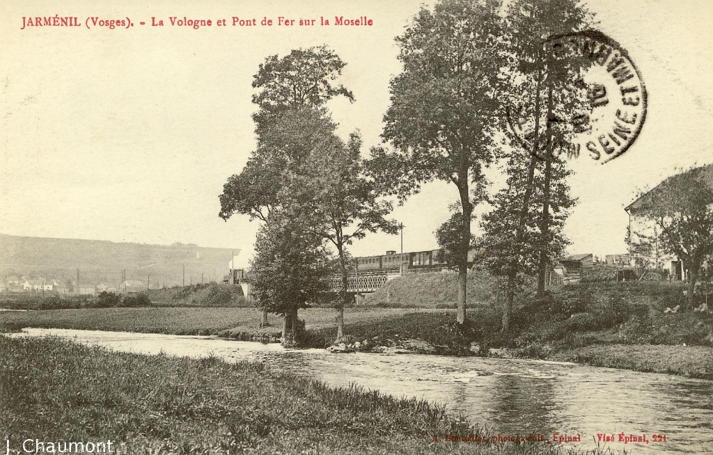 Jarménil. - La Vologne et Pont de Fer sur la Moselle.JPG