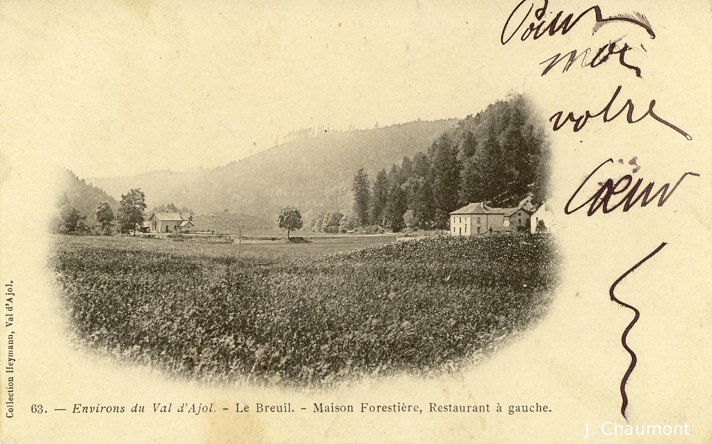 Environs du Val d'Ajol. - Le Breuil. - Maison Forestière, Restaurant à gauche.JPG