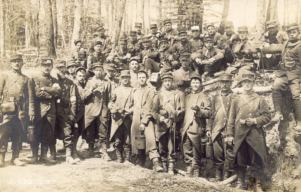 Le Val-d'Ajol - La 6ème Compagnie du 15ème Bataillon de Chasseurs à Pied en manoeuvres à la Feuillée Dorothée le 22 Avril 1914.jpg