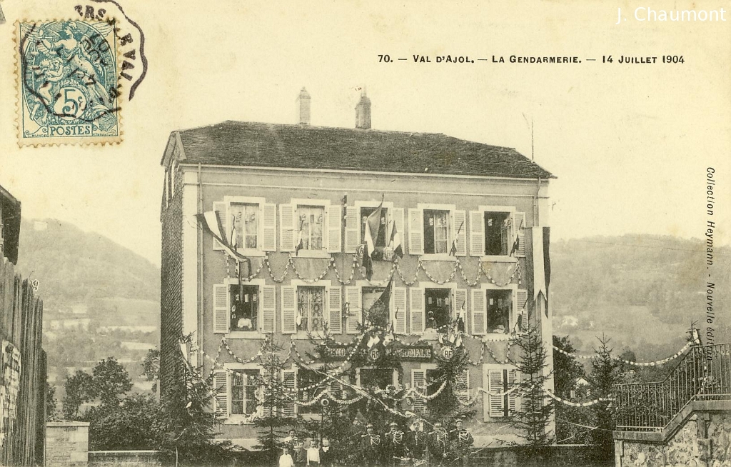Val d'Ajol. - La Gendarmerie. - 14 Juillet 1904.JPG