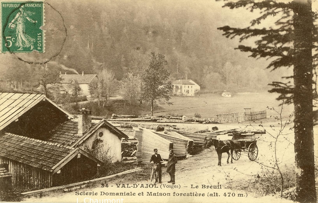 Val-d'Ajol - Le Breuil. - Scierie Domaniale et Maison forestière (alt. 470 m.).JPG