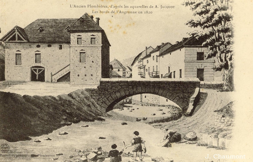 L'Ancien Plombières, d'après les aquarelles de A. Jacquot - Les bords de l'Augronne en 1820.JPG