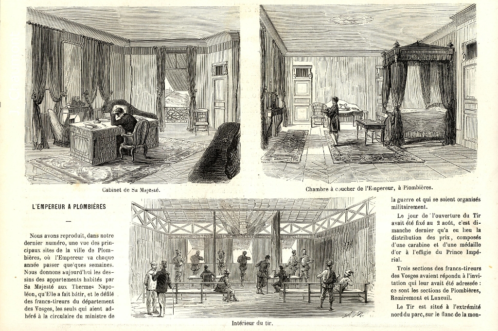 L'Empereur Napoléon III à Plombières. - Cabinet de Sa Majesté - Chambre à coucher de l'Empereur - Intérieur du tir.JPG
