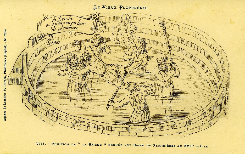 Le Vieux Plombières. - 8. - Punition de la Briche donnée aux Bains de Plombières au XVIIe siècle.JPG