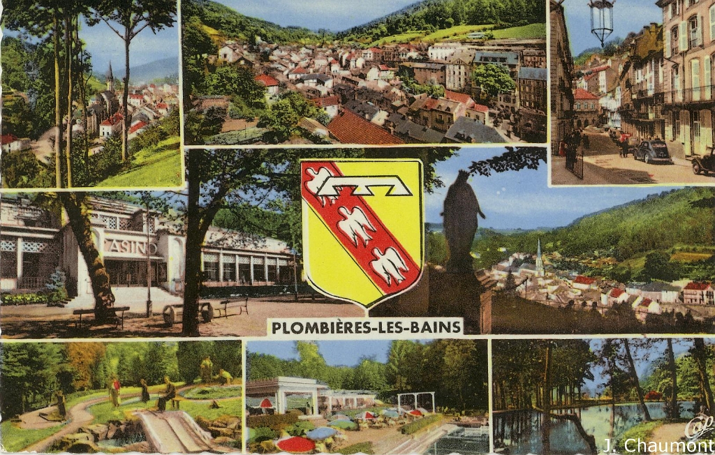 Plombières-les-Bains - Vue générale - Rue Stanislas - Casino - Golf miniature - Le 'Petit Moulin' - Parc.jpg
