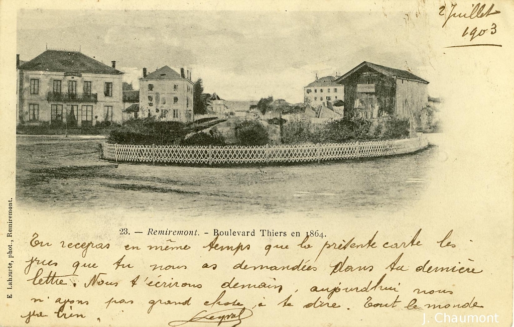 Remiremont. - Boulevard Thiers en 1864.JPG
