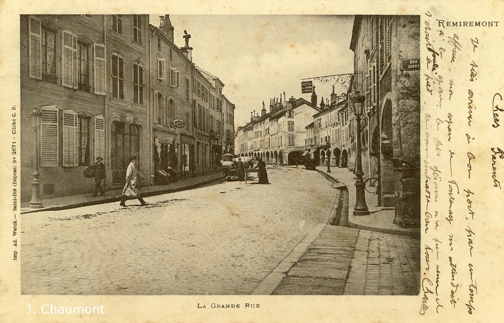 Remiremont. - La Grande Rue vers 1900.JPG