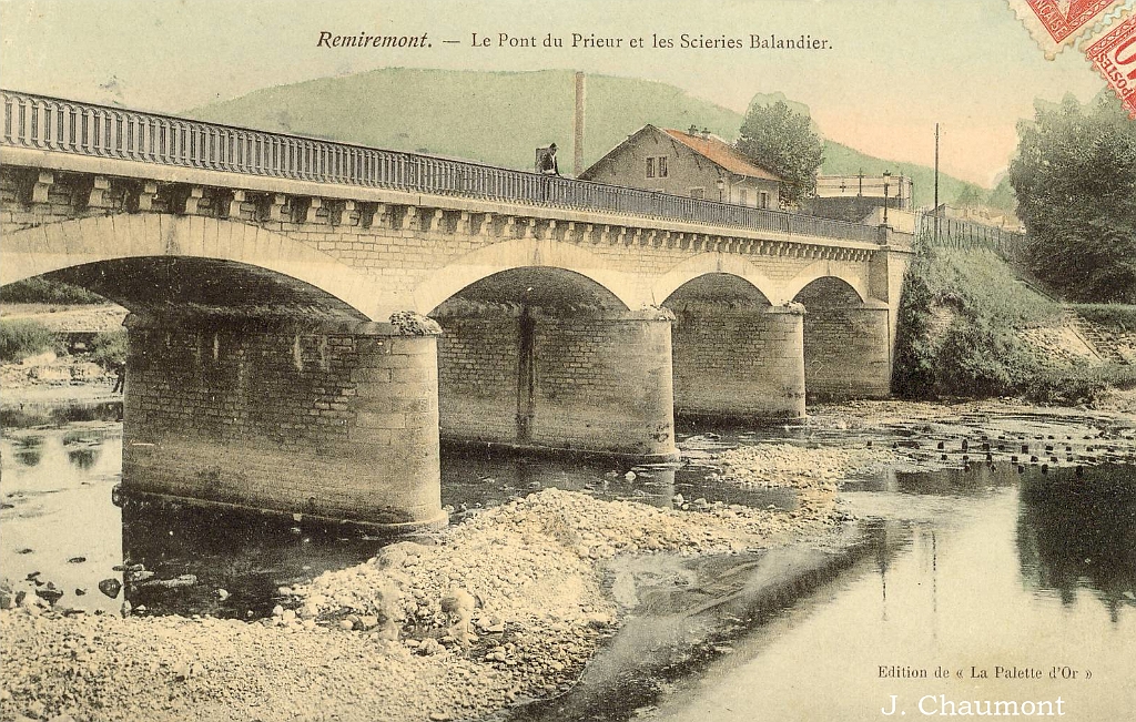 Remiremont. - Le Pont du Prieur et les Scieries Balandier.JPG