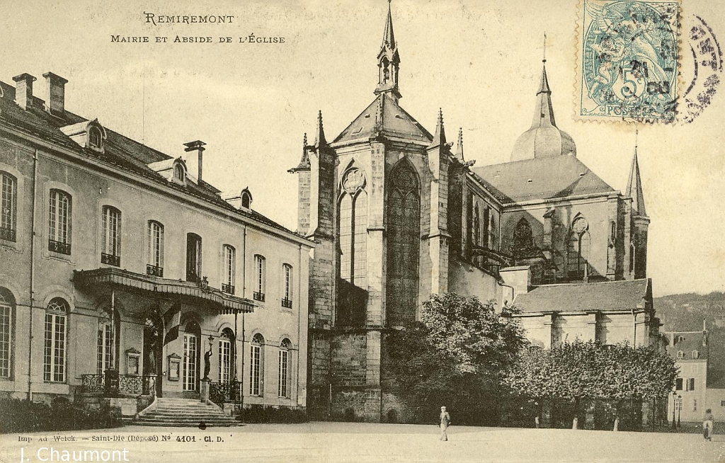 Remiremont. - Mairie et Abside de l'Eglise (2).JPG
