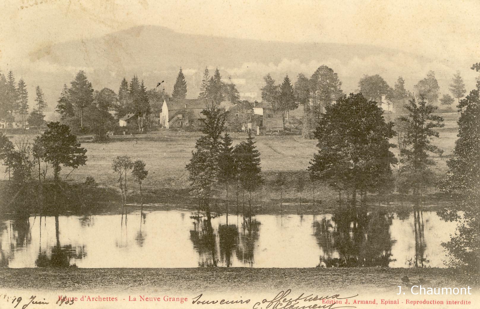 La Route
d'Archettes et la Neuve Grange en 1903