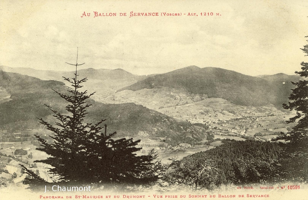 Au Ballon de Servance - Alt. 1210 m. - Panorama de St-Maurice et du Drumont - Vue prise du Sommet du Ballon de Servance.JPG