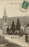 Vecoux - Église et Mairie en 1913